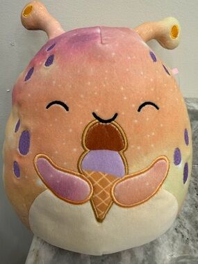 Squishmallows Snail or Alien Ice Cream Plush Pastel Rainbow Cute Stuffed Toy